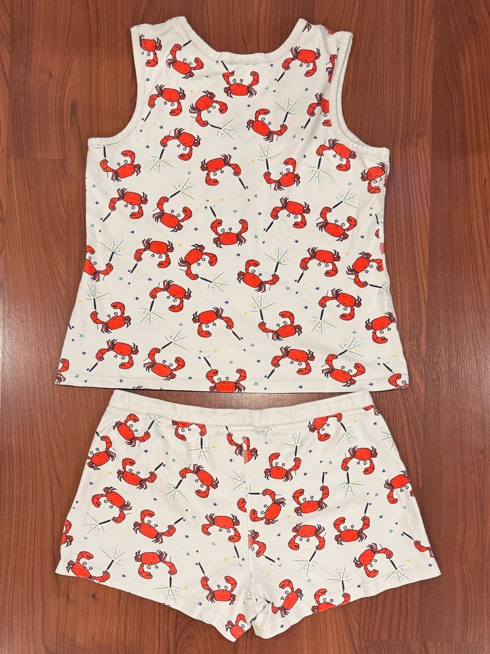 Hanna Anderson Women’s White and Red Crab Print Pajama Short Set size XL - Picture 7 of 7